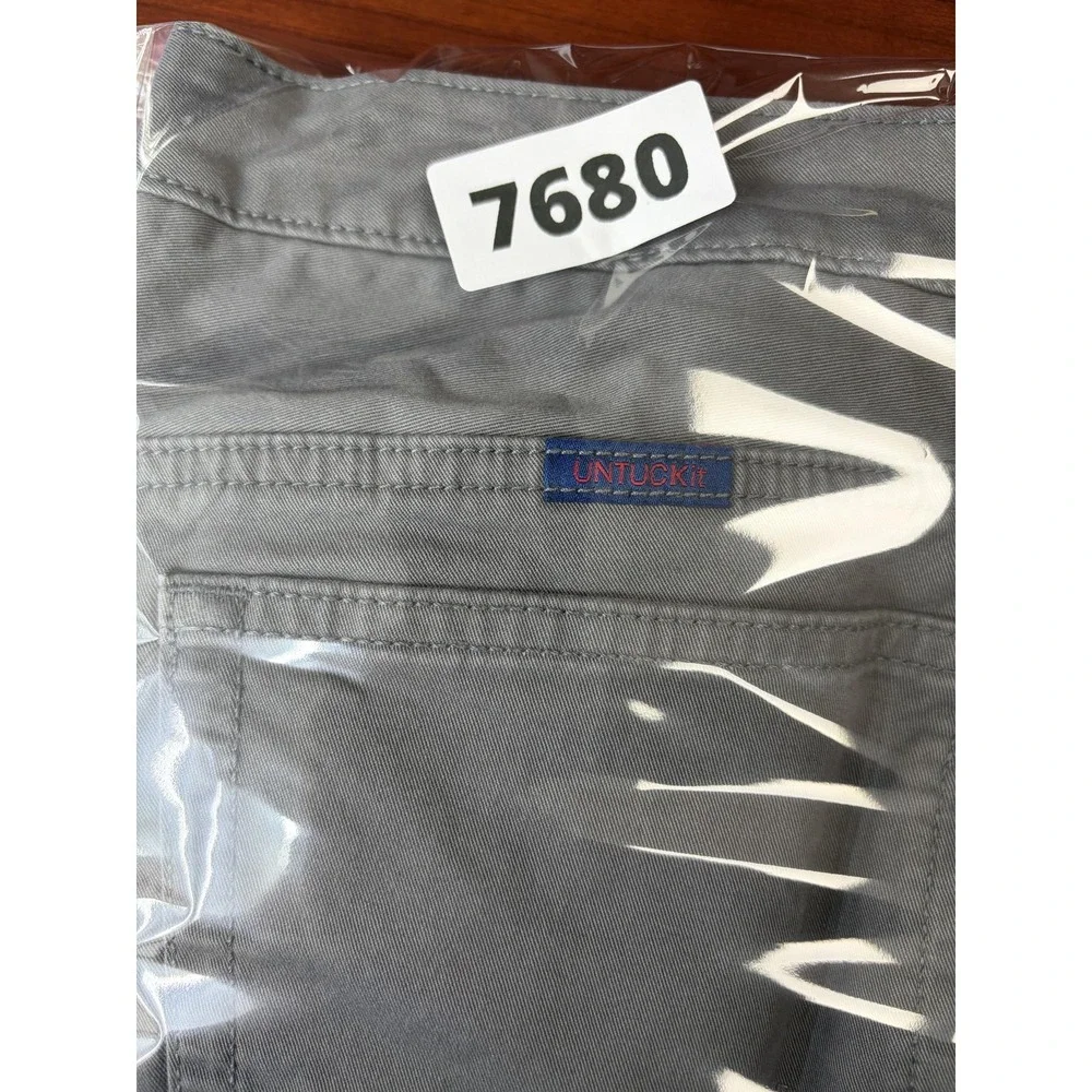 UNTUCKit Pants Mens 32x30 Gray Stretch 5 Pocket Chino Straight Casual Everyday